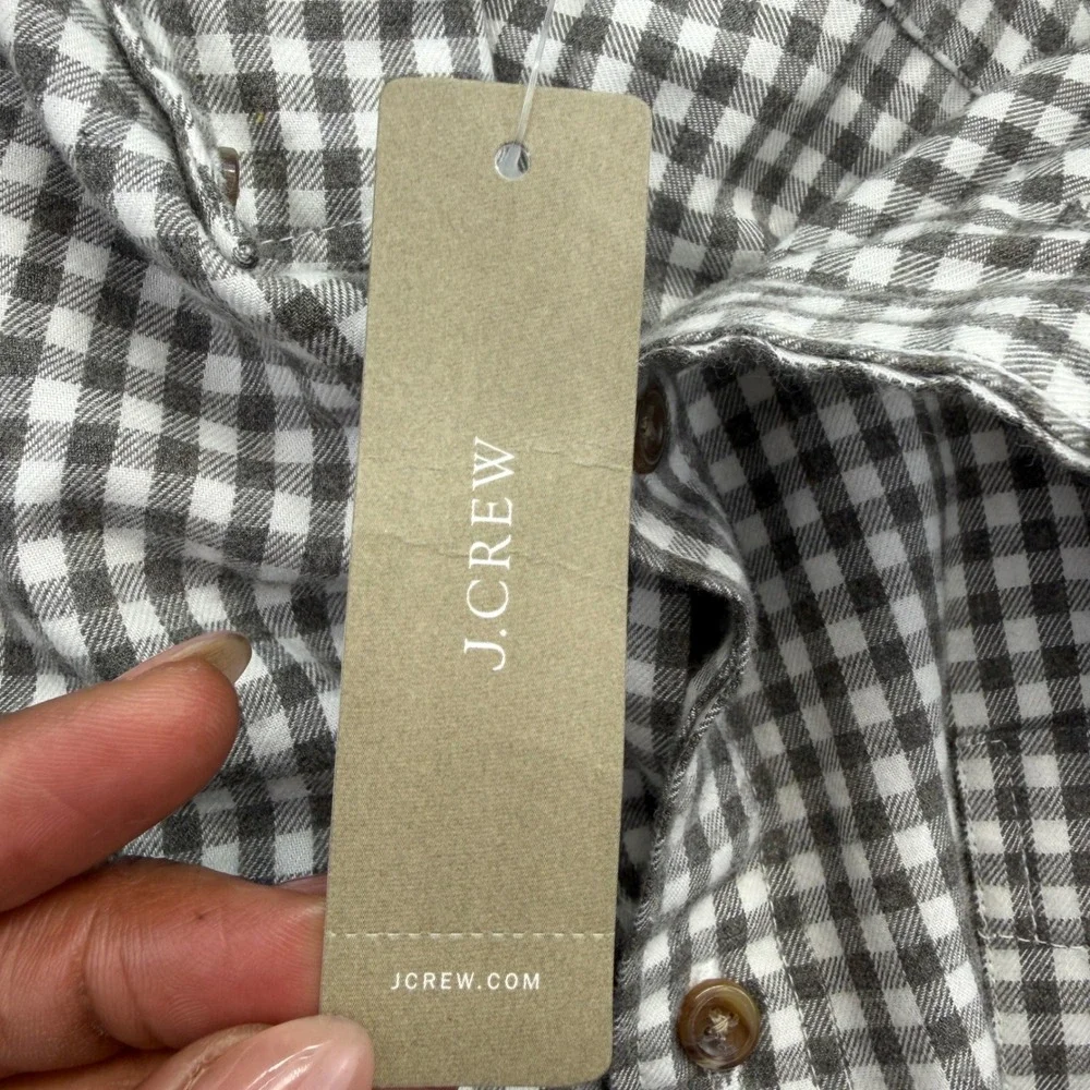 J.Crew Button Down Mens L Gingham Brushed Twill Slim Fit Long Sleeve Casual